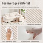 Sofa Bed 3-Seater Hydraulic Chaise Storage USB-C Cup Holders Corduroy