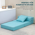 Foldable Sleeper Chair 2-in-1 Bed Function Guest Recliner Blue