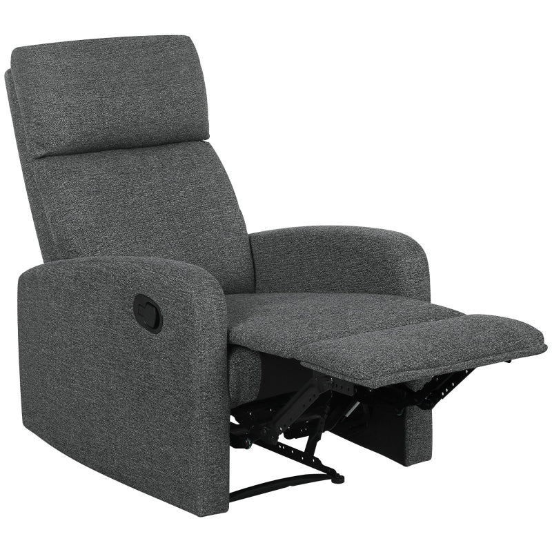 Recliner Chair, Adjustable Leg Rest, Living Room, Fabric, Grey