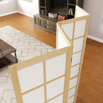 Folding Screen 4-part 160 x 170 cm Room Divider Natural