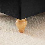 Windsor Stool with Removable Ruffled Skirt and Chenille Fabric, Black