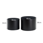 Modular Nesting Coffee Table Set of 2, Convertible and Space-Saving, Black and Oak or White Finish