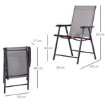 Camping Chairs, 2-Piece Folding Armrest Fishing, Metal Grey