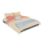 Modern Minimalist Bed Frame 160x200cm with Mattress Gray Dutch Velvet
