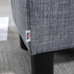 Footstool Rectangular Ottoman Upholstered Linen 150kg Capacity, Grey