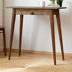 Solid Wood Mini Writing Desk, 1 Drawer, Brown