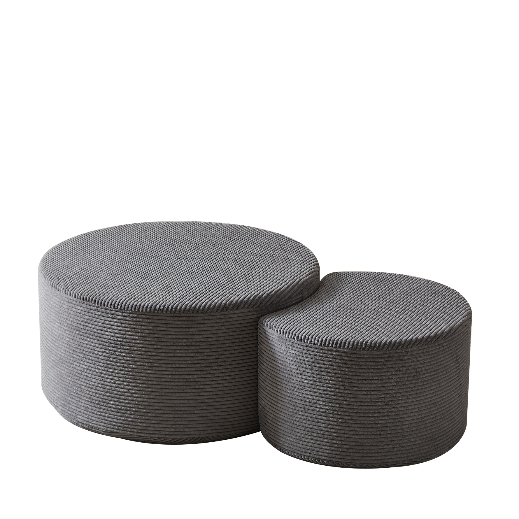Coffee Table Set, 2-Piece Upholstered Round Foam