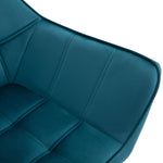 Armchair Wingback Recliner Raised Legs Scandinavian, Light Blue Velvet