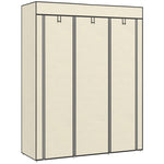 Fabric Wardrobe, Folding, 8 Tiers, Cream White