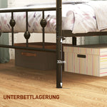 Bed Frame, Foldable, 82.5 cm High, Metal, Black