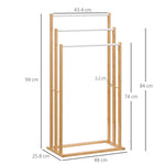 Freestanding Towel Rack 3 Bars 48x25.8x94cm Bamboo Natural