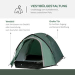 Tent 2 Person Camping Dome, Polyester Gray