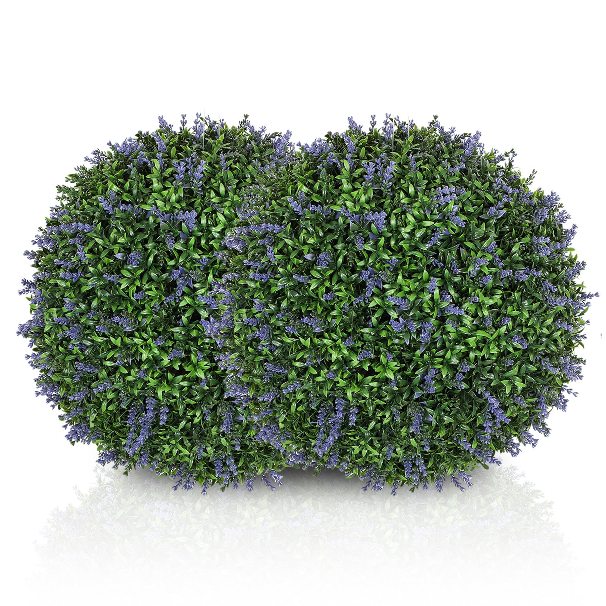 Artificial Lavender, 42 cm Ball Shape, Set of 2, Purple + Green