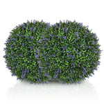 Artificial Lavender, 42 cm Ball Shape, Set of 2, Purple + Green