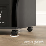 Computer Desk with Wheels, Keyboard Tray, Storage, Black