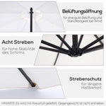 Cantilever Parasol, Round, 300 cm, Cream Polyester