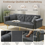 Sofa Bed, Modern 2-Seater with 3-Level Adjustable Backrest, Velvet
