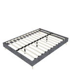 Bed Frame 160x200cm Minimalist Low Box - Gray Dutch Velvet