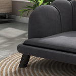 Luxury Dog Sofa, Backrest, Wooden Legs, Dark Grey