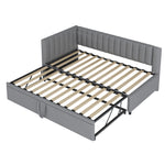 Sofa Bed, L-Shaped Pull-Out 90/180x200cm, Velvet Gray