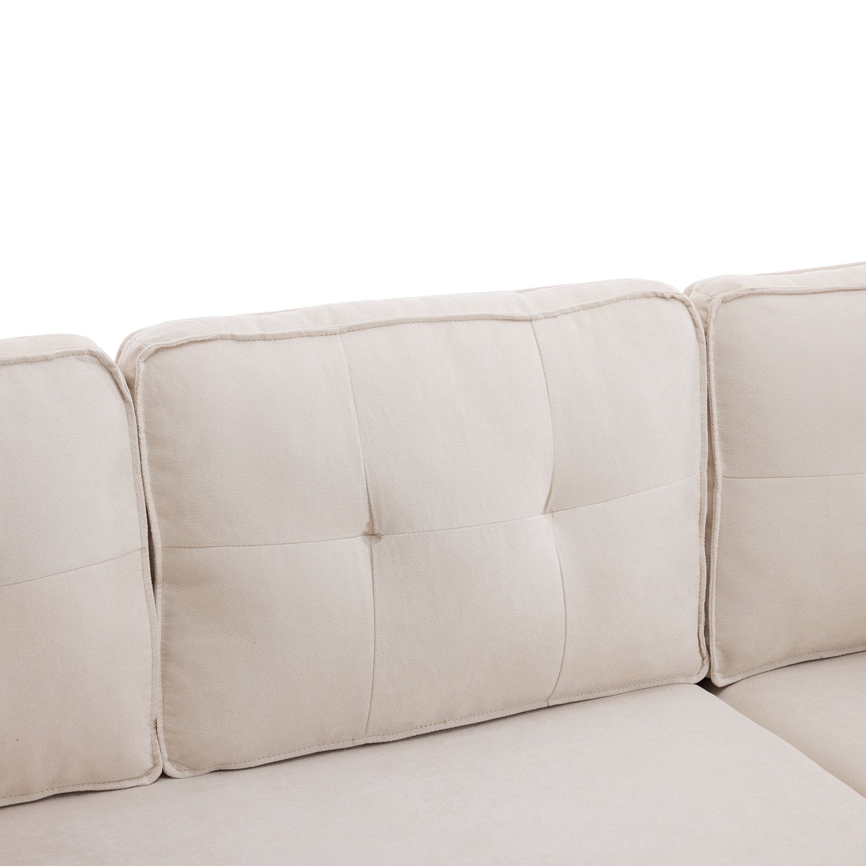 Sofa Bed L-Shaped Sleeping Function Storage Cup Holder Interchangeable Upholstered
