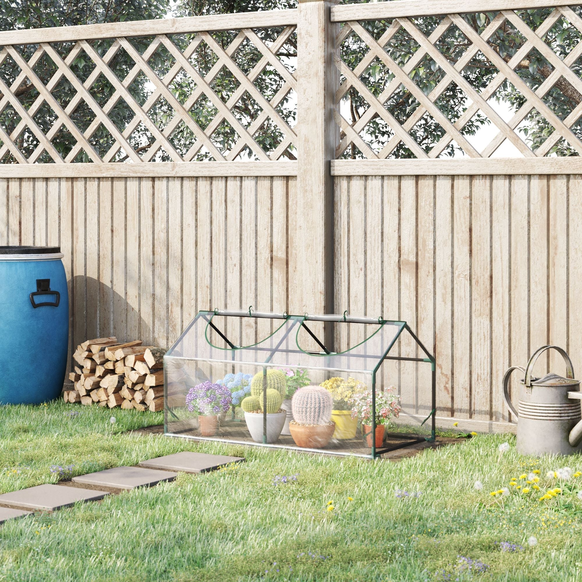 Foil Greenhouse Window 120x60x60cm Cold Frame PVC Transparent
