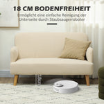 2-Seater Sofa, Upholstered Velvet Look with Wooden Legs, Cream White