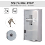 Medicine Cabinet 3 Compartments Home Pharmacy 25x12x48cm Stainless Steel