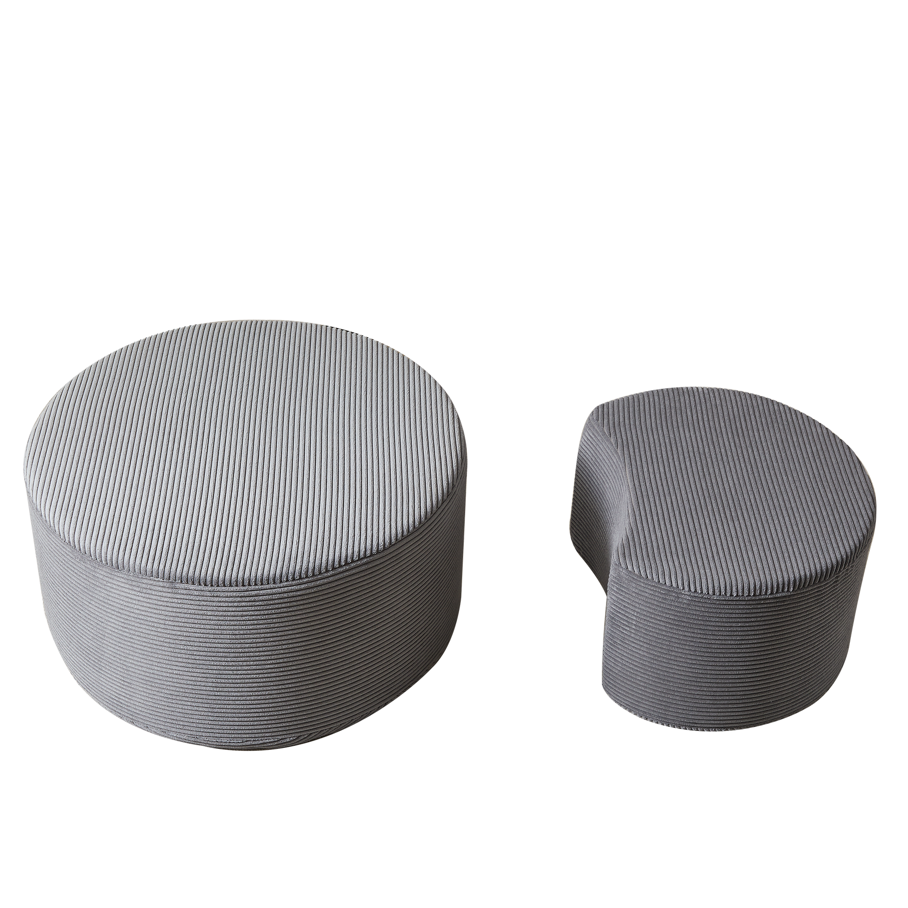 Coffee Table Set, 2-Piece Upholstered Round Foam