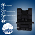 Weighted Vest 20 kg Adjustable Training Oxford Black