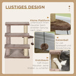Cat Tree, 3 Steps Play Ball, Brown