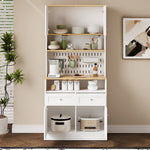Dining Room Sideboard Buffet with 2 Drawers 4 Doors - White