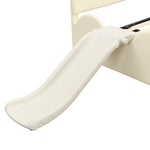 Bear Cartoon Bed for Children with Slide and Ladder, 140x200cm, Beige PU Leather