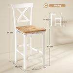 Kitchen Chairs, Curved Slatted Back, Rubberwood White
