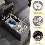 U-Shaped Sofa 4-Seater Oversized Storage USB Cup Holders - Corduroy