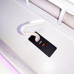 Smart Upholstered Bed with LED, USB and Hydraulic Storage, Beige Velvet