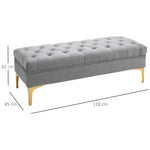 Bench/Bed/Shoe Bench with Raised Legs 118x45x42cm Velvet Light Grey