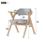 4 Folding Dining Chairs, Solid Wood and Foldable, Grey Linen
