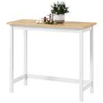 Bar Table, Compact, Seats 2, Oak Look Natural Wood+White