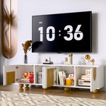 Low TV Stand 4 Doors 175cm - Vintage Wood Grain