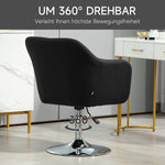 Armchair Recliner with Armrests Lumbar Cushion Swivel Metal Frame, Linen Look Black