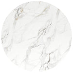 Round Dining Table 80x80cm Marbled Top 4-6 Seater - Black Legs