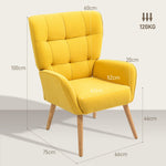 Armchair Lounge Relaxing Reading Upholstered Velvet Yellow