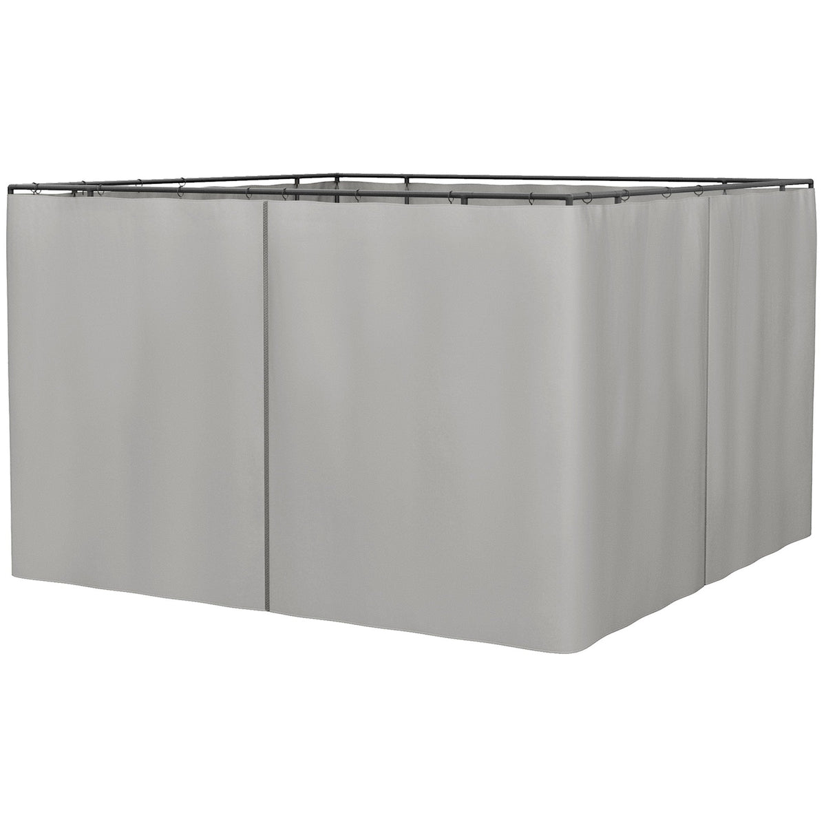 Gazebo Side Panels, 4-Piece Set with Hooks 302 x 205 cm, Light Grey Polyester
