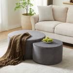 Coffee Table Set, 2-Piece Upholstered Round Foam