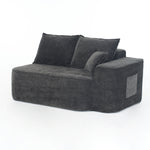 2-Seater Sofa with Side Pockets and No Assembly, Black