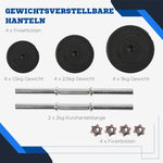 Dumbbell Set 40 kg, 12 Weight Plates, Black