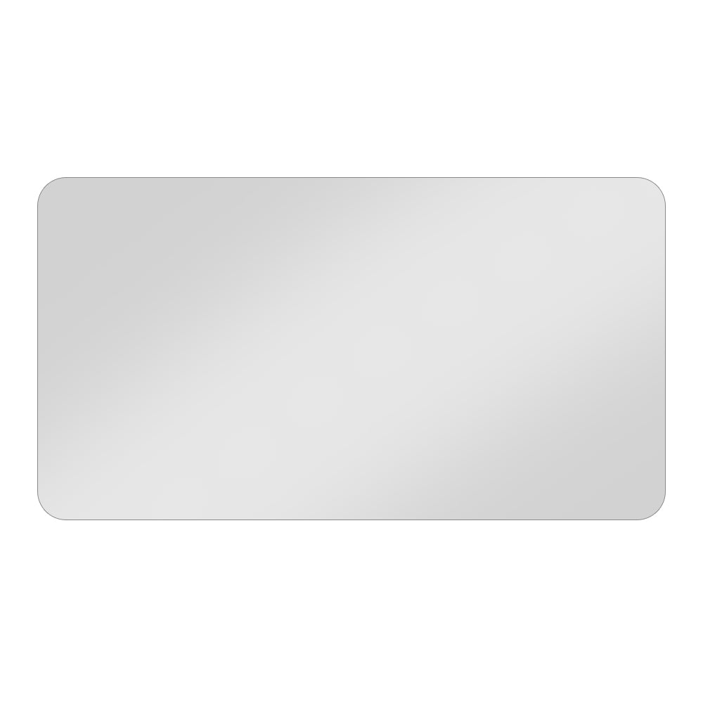 Frameless Bathroom Mirror 90x70 cm, Rounded Corners, Silver Glass