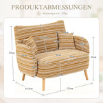 Modern Two-Seater Sofa with Armrest Cushions and Storage Bag, Loop Fabric