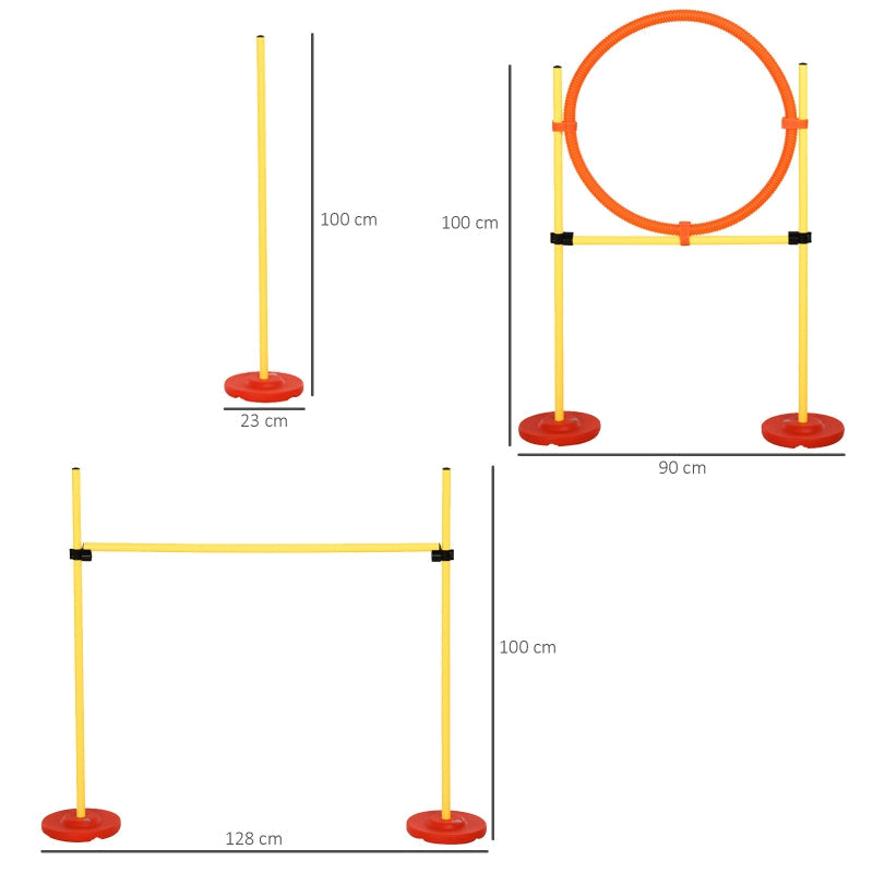 Dog Agility Set, 3-in-1 Hurdles with Carry Bag, Yellow